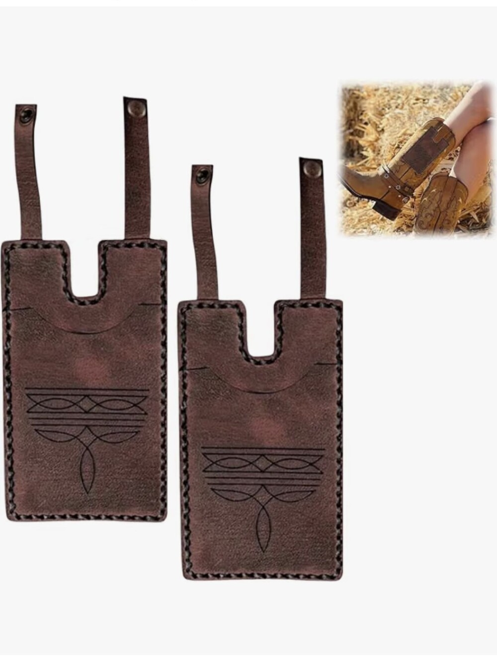 Western Boot Wallets - Dark Brown